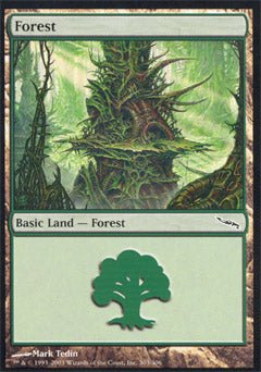 Forest (303) (Mirrodin) Light Play Foil - Nick Nack's Full Frontal Attack