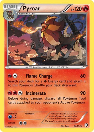 Pyroar (XY - Steam Siege) Medium Play - Nick Nack's Full Frontal Attack