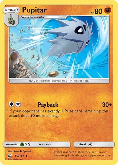 Pupitar (SM - Team Up) Near Mint - Nick Nack's Full Frontal Attack