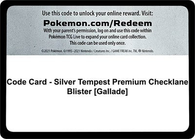 Code Card - Silver Tempest Premium Checklane Blister (Gallade) (SWSH12: Silver Tempest) Near Mint