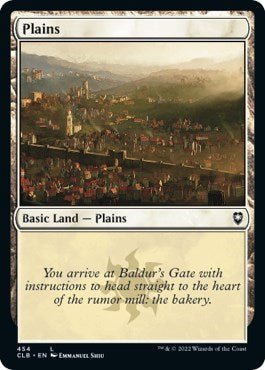 Plains (454) (Commander Legends: Battle for Baldur's Gate) Near Mint Foil - Nick Nack's Full Frontal Attack
