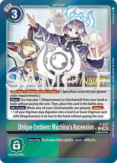 Unique Emblem: Machina's Ascension (Store Tournament 2026 Vol. 2 Winner Pack) (Digimon Promotion Cards) Near Mint Foil