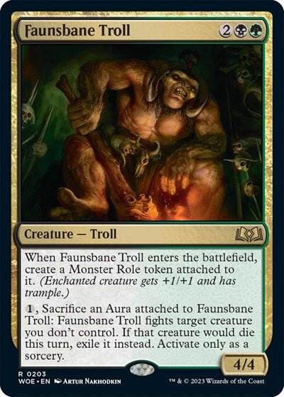 Faunsbane Troll (Wilds of Eldraine) Near Mint - Nick Nack's Full Frontal Attack