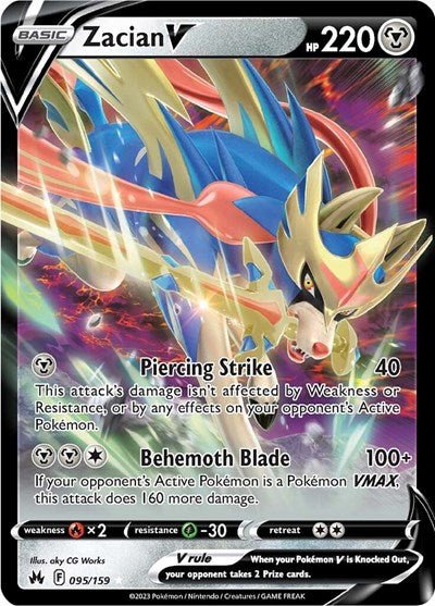 Zacian V (Crown Zenith) Near Mint Holofoil - Nick Nack's Full Frontal Attack