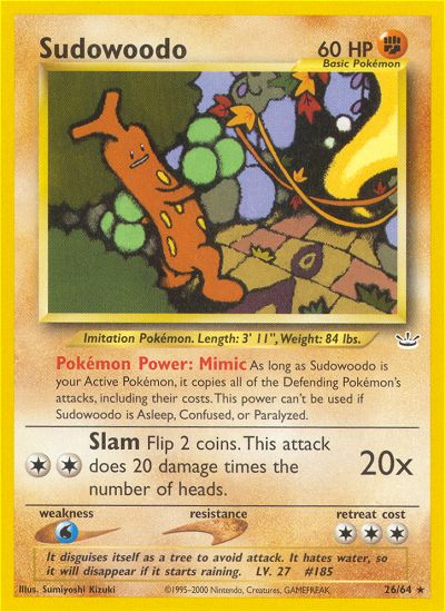 Sudowoodo (Neo Revelation) Light Play 1st Edition