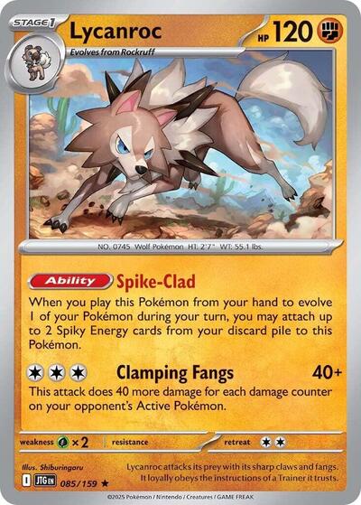 Lycanroc - 085 (SV09: Journey Together) Near Mint Holofoil - Nick Nack's Full Frontal Attack