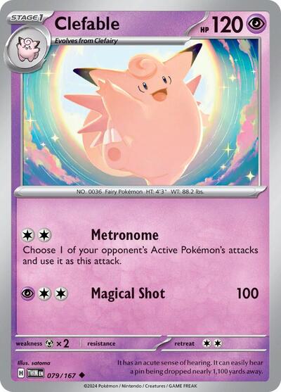 Clefable (SV06: Twilight Masquerade) Near Mint - Nick Nack's Full Frontal Attack