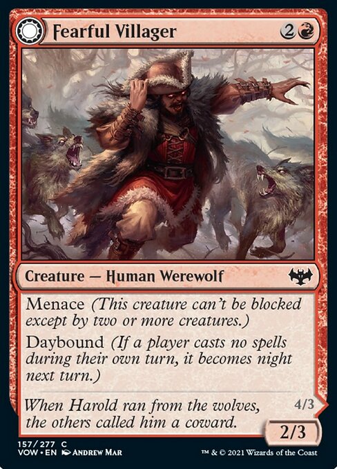 Fearful Villager / Fearsome Werewolf (Innistrad: Crimson Vow) Near Mint