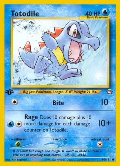 Totodile (80) (Neo Genesis) Light Play 1st Edition