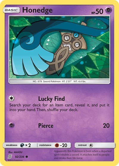 Honedge (92) (SM - Unified Minds) Near Mint - Nick Nack's Full Frontal Attack