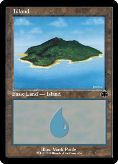 Island (404) (Retro Frame) (Dominaria Remastered) Near Mint Foil - Nick Nack's Full Frontal Attack