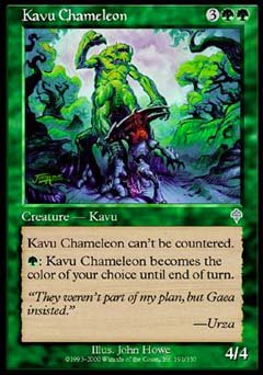 Kavu Chameleon (Invasion) Light Play Foil - Nick Nack's Full Frontal Attack