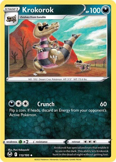 Krokorok (SWSH12: Silver Tempest) Near Mint - Nick Nack's Full Frontal Attack