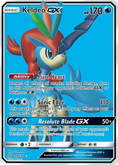Keldeo GX (Full Art) (SM - Unified Minds) Near Mint Holofoil - Nick Nack's Full Frontal Attack