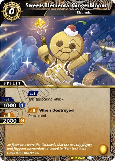 Sweets Elemental Gingerbloom (Expansion Set 01: Elemental Spark) Near Mint Holofoil - Nick Nack's Full Frontal Attack