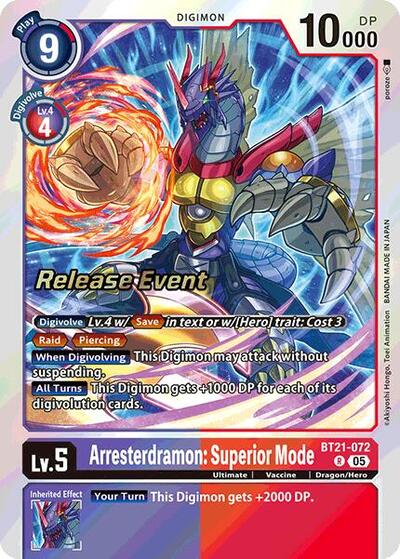 Arresterdramon: Superior Mode (World Convergence Release Event Cards) Near Mint