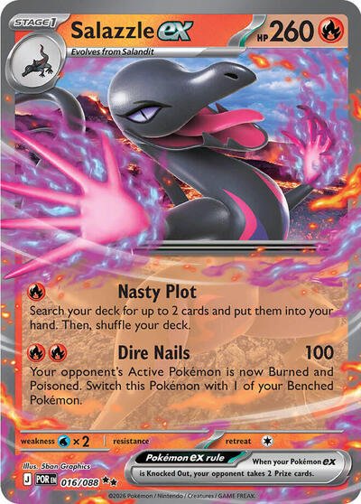 Salazzle ex - 016 (ME03: Perfect Order) Near Mint Holofoil - Nick Nack's Full Frontal Attack