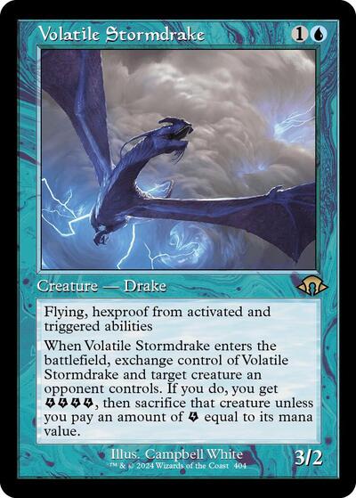 Volatile Stormdrake (Retro Frame) (Modern Horizons 3) Near Mint - Nick Nack's Full Frontal Attack