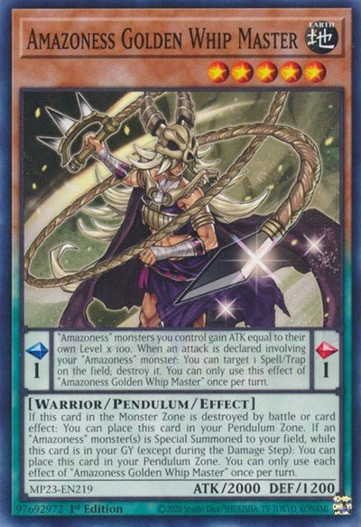 Amazoness Golden Whip Master (25th Anniversary Tin: Dueling Heroes Mega Pack) Light Play 1st Edition - Nick Nack's Full Frontal Attack