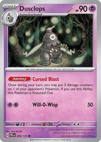 Dusclops (SV: Prismatic Evolutions) Near Mint - Nick Nack's Full Frontal Attack