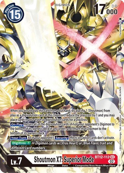 Shoutmon X7: Superior Mode (Across Time) Near Mint Foil - Nick Nack's Full Frontal Attack