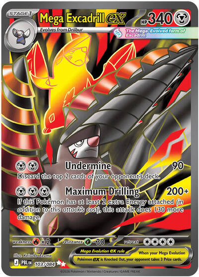 Mega Excadrill ex - 103 (ME05: Pitch Black) Near Mint Holofoil