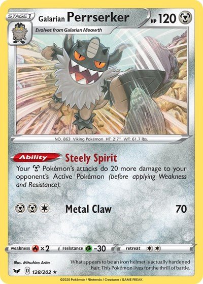 Galarian Perrserker (SWSH01: Sword & Shield Base Set) Near Mint Holofoil - Nick Nack's Full Frontal Attack