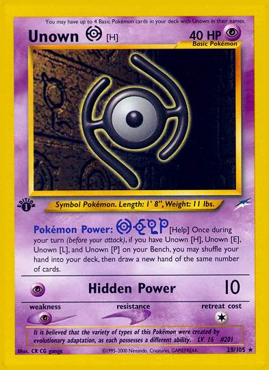 Unown (H) (Neo Destiny) Light Play Unlimited