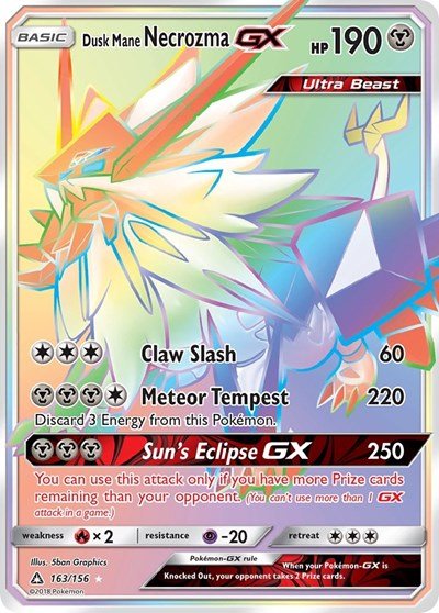 Dusk Mane Necrozma GX (Secret Rare) (SM - Ultra Prism) Near Mint Holofoil - Nick Nack's Full Frontal Attack