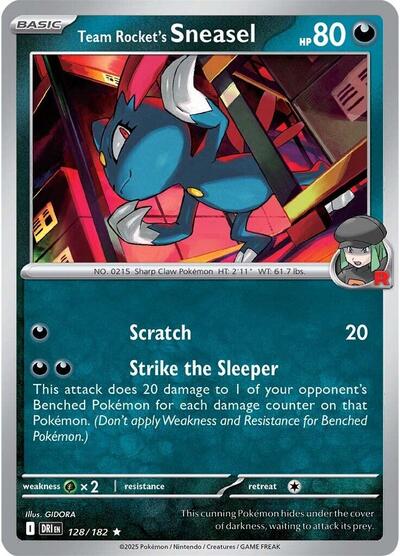 Team Rocket's Sneasel (SV10: Destined Rivals) Near Mint Holofoil - Nick Nack's Full Frontal Attack