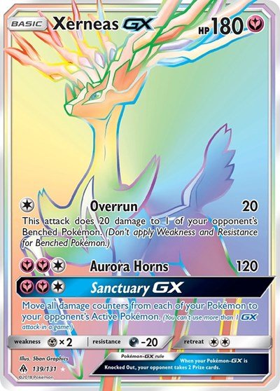 Xerneas GX (Secret) (SM - Forbidden Light) Near Mint Holofoil - Nick Nack's Full Frontal Attack