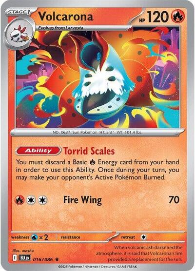 Volcarona (SV: Black Bolt) Near Mint Holofoil - Nick Nack's Full Frontal Attack