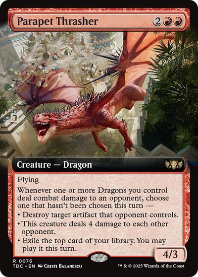 Parapet Thrasher (Extended Art) (Commander: Tarkir: Dragonstorm) Near Mint - Nick Nack's Full Frontal Attack