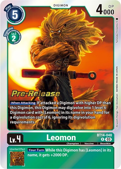 Leomon (Blast Ace Pre-Release Cards) Near Mint Foil