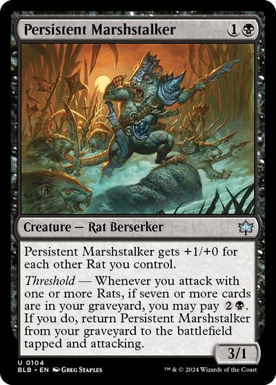 Persistent Marshstalker (Bloomburrow) Near Mint - Nick Nack's Full Frontal Attack