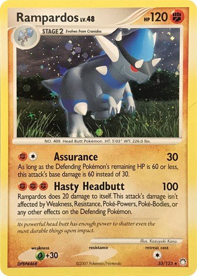 Rampardos - 33/123 (Cosmos Holo) (Deck Exclusives) Damaged / Poor Holofoil - Nick Nack's Full Frontal Attack
