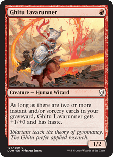 Ghitu Lavarunner (Dominaria) Near Mint - Nick Nack's Full Frontal Attack