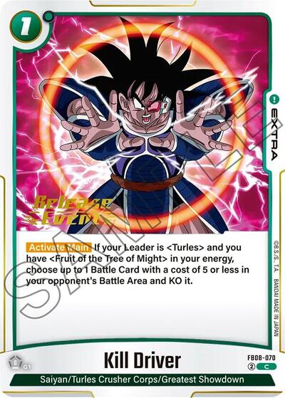 Kill Driver (Saiyan's Pride Release Event Cards) Near Mint - Nick Nack's Full Frontal Attack
