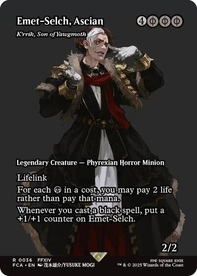 Emet-Selch, Ascian - K'rrik, Son of Yawgmoth (Showcase) (Universes Beyond: FINAL FANTASY: Through the Ages) Near Mint - Nick Nack's Full Frontal Attack