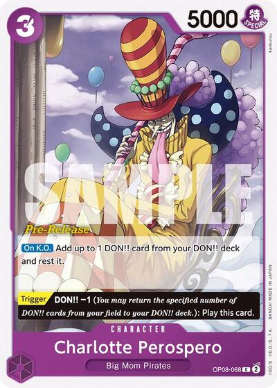 Charlotte Perospero (Two Legends Pre - Release Cards) Near Mint - Nick Nack's Full Frontal Attack