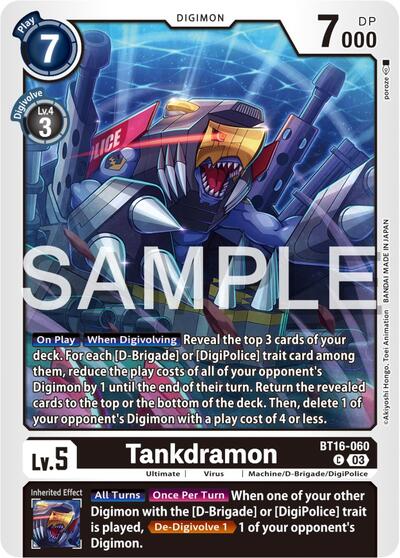 Tankdramon (Beginning Observer) Near Mint