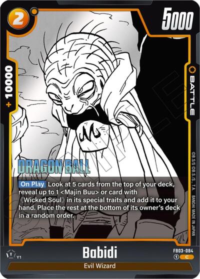 Babidi (Manga Booster 01) Near Mint - Nick Nack's Full Frontal Attack