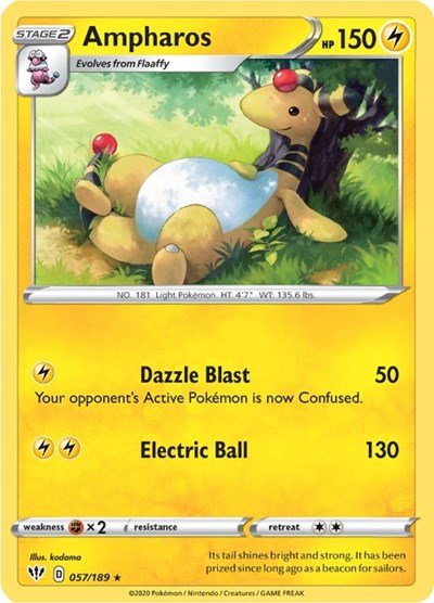 Ampharos (SWSH03: Darkness Ablaze) Near Mint - Nick Nack's Full Frontal Attack