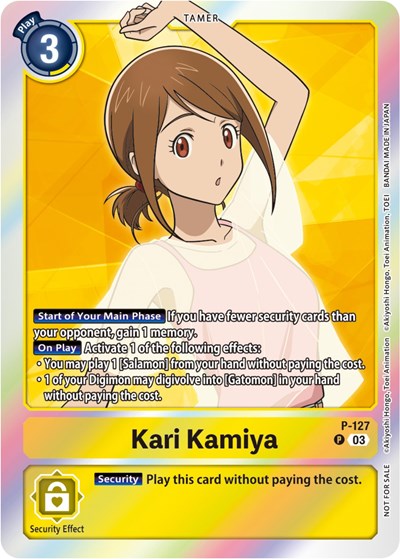 Kari Kamiya P-127 (Tamer Party Pack -The Beginning- Ver. 2.0) (Digimon Promotion Cards) Near Mint