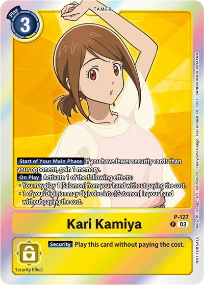 Kari Kamiya P - 127 (Tamer Party Pack - The Beginning - Ver. 2.0) (Digimon Promotion Cards) Near Mint - Nick Nack's Full Frontal Attack