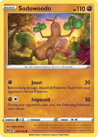Sudowoodo (SWSH11: Lost Origin) Near Mint - Nick Nack's Full Frontal Attack