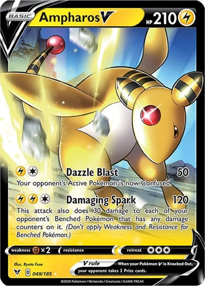 Ampharos V (SWSH04: Vivid Voltage) Near Mint Holofoil