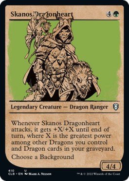 Skanos Dragonheart (Showcase) (Commander Legends: Battle for Baldur's Gate) Near Mint - Nick Nack's Full Frontal Attack