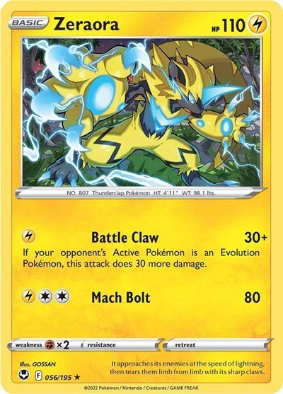 Zeraora (SWSH12: Silver Tempest) Near Mint - Nick Nack's Full Frontal Attack