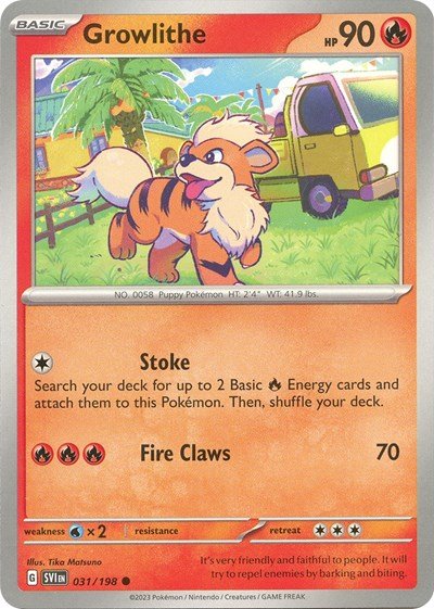Growlithe - 031 (Scarlet and Violet: Base Set) Near Mint - Nick Nack's Full Frontal Attack